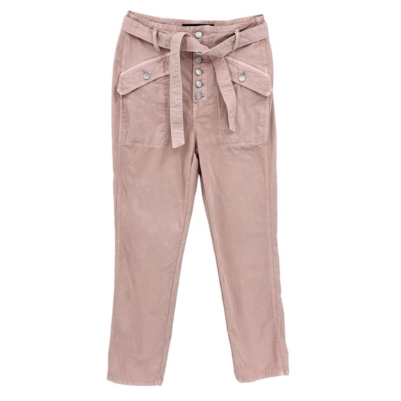 Veronica Beard Pants - VERONICA BEARD Pants Rinley Cropped Straight Leg High Rise Pink